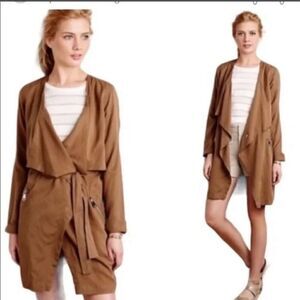 Anthropologie cartonnier nom de style trench coat size medium brown lyocell